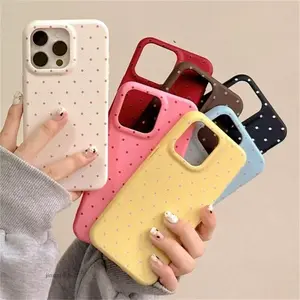 Full screen Polka Dot for iPhone16 case 14 Soft case 14/15ProMax Simple xsmax soft case 16promax