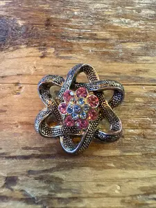 Vintage Pink Rhinestone Brooch