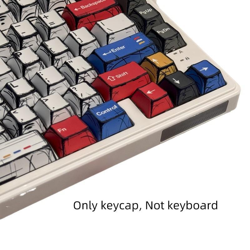 Mixed Color Keycap, PBT Material Keycap, Round Keycaps, Keyboard Keycap for 6.25U Space 61 68 75 87 98 100 104 108 Keyboard, Computer Accessories, Gaming Room Accessories, Boyfriend Gift #TOP PICKS