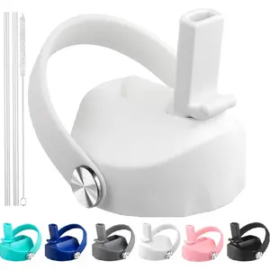 Straw Lid Compatible with 12 16 18 32 40 oz Wide Mouth ,  with Straw for Water Bottle Accessories, Replacement Straw Cap with Flex Handle for Hydroflask