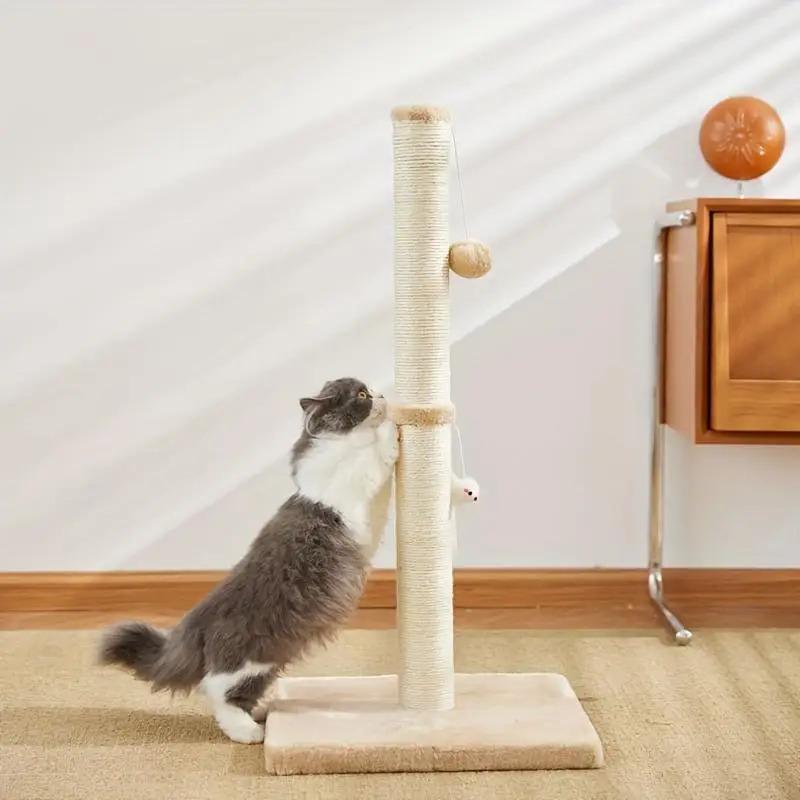 Deli Cat Scratching Post Sisal Rope 1 Level Minimalist Design Stable Base Indoor Use Durable Solid Pattern All Seasons China