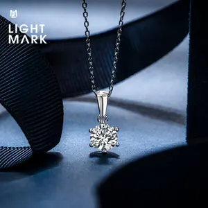 1ct classic style 6-Prong moissanite necklace