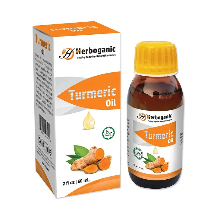 Herboganic Turmeric Oil 2 fl oz - Natural Turmeric Oil for Skin, Hair & DIY Blends