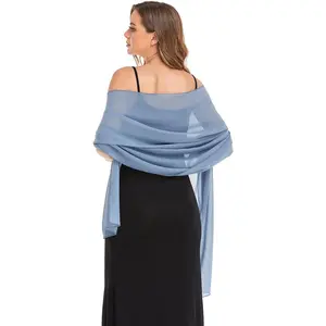 Shawls and Wraps for Evening Dresses Sheer Chiffon Women Elegant Soft Silky Wraps Wedding Bridal Scarf