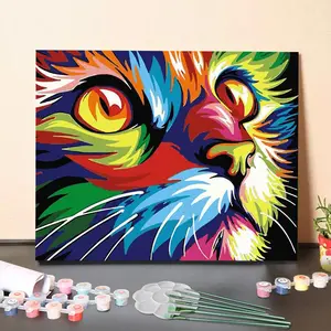DIY Paint by Numbers Set - "Colorful Cat"