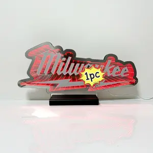 Milwaukee Tool LED Sign Dimmable Garage Workshop Light Sign Decor, Man Cave Light for Repair Shop Parts Store Garage Repair Shop Bar Party, Gift for Him