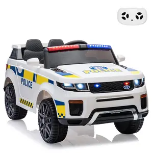 GARVEE 12V Rechargeable Battery Electric Ride-On Truck for Toddlers - Remote Mode, Realistic Look, Remote Control, Intercom, Flashing LED Lights, Handle, Spring Suspension, Music, Safe Material, White