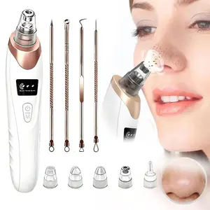 Blackhead Remover Pore Vacuum, USB Rechargeable Facial Pore Cleaner with 3 Suction Levels & 5 Replaceable Probes, Electric Acne Extractor Tool for Deep Cleansing & Skin Firming