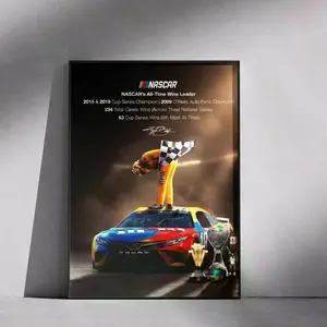 [No Frame] Kyle Busch All-Time Wins Leader Poster, Vintage NASCAR Tribute Print, Rowdy Motorsports Wall Decor Gift