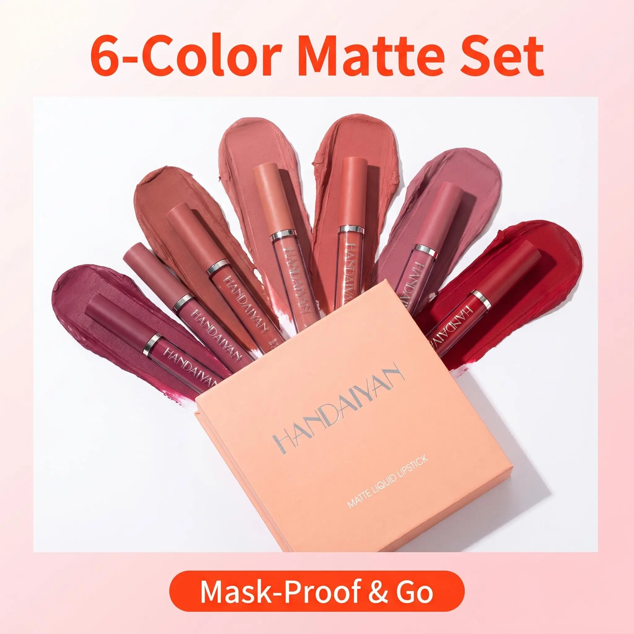 6-Piece Matte Liquid Lipstick Set Long-Lasting Waterproof High-Pigment Non-Drying Lip Makeup Kit for Gifting Daily Wear Lipgloss lip combo lip stain