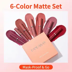 6-Piece Matte Liquid Lipstick Set Long-Lasting Waterproof High-Pigment Non-Drying Lip Makeup Kit for Gifting Daily Wear Lipgloss lip combo lip stain
