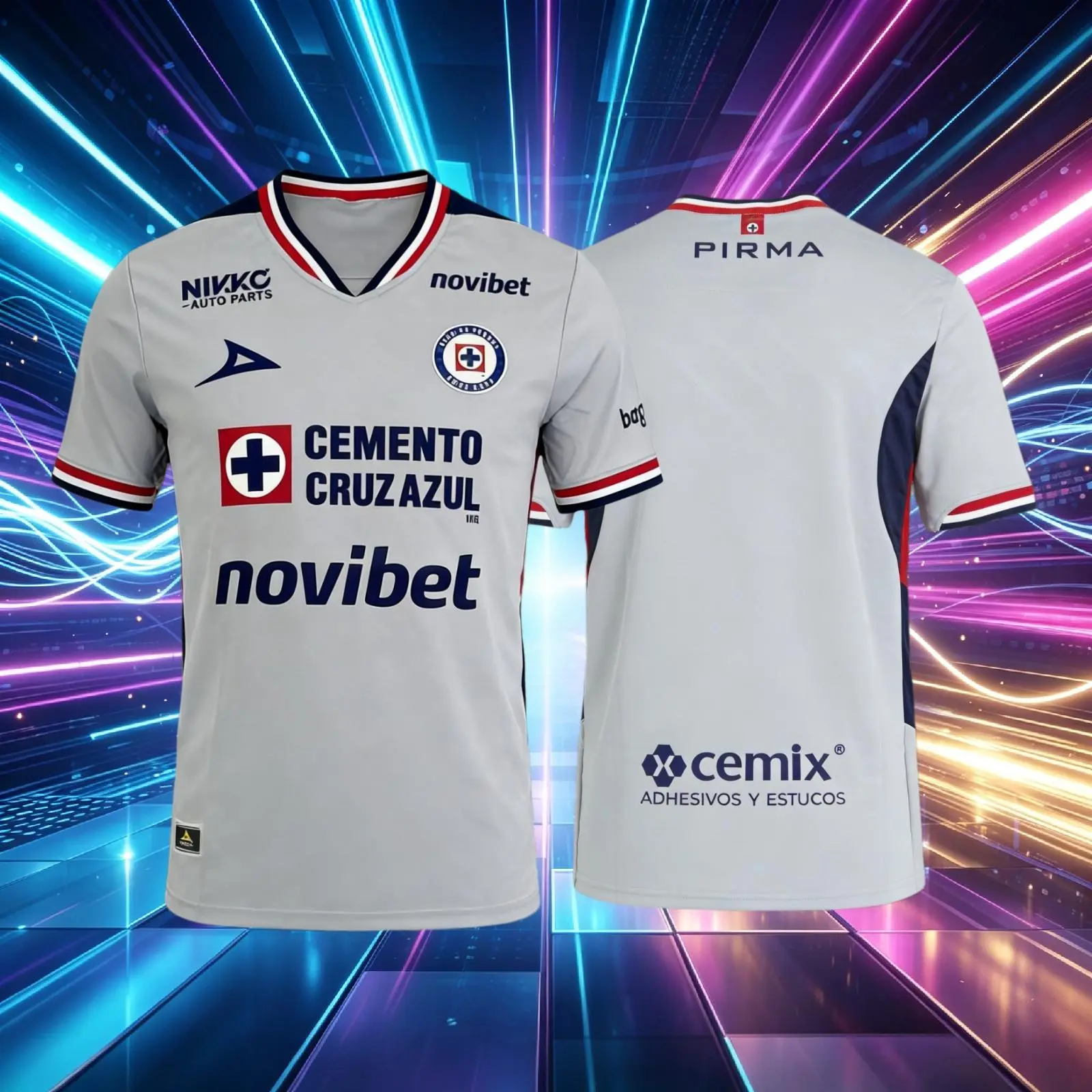 25 26 Mexico Cruz Azul Home And Away Blue Gray Black Short Sleeve Soccer Jersey Fans Version Liga MX