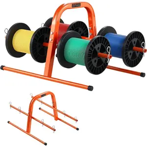 VEVOR Wire Spool Rack, 11 Rods, Multi - Spool Wire Rack Dispenser, Cable Caddy with Wheels, Cable Holder with Storage Tray for Wiring Storage, for Electrical, Industrial Retail Use, Working EfficiencyVEVOR Super Brand Day