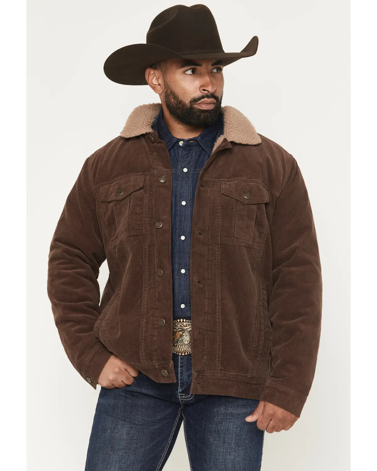 Cody James Men's Men'S Ozark Corduroy Sherpa Lined Heavyweight Trucker - Cjfa25o18-Dkbn