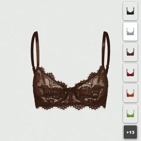 MEAUS Goth Lace Bralette Floral Underwire Triangle Cup Dark Academia Clubwear