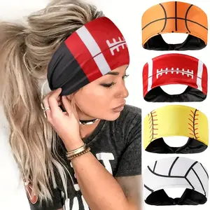 1 piece of women's wide sports headband, suitable for basketball, American football, rugby and softball, oversized headband, bohemian headband, sports hair accessory, yoga exercise headbandRAIMENTRY