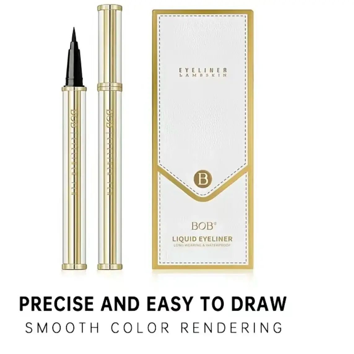 Waterproof Lambskin Eyeliner Pen , smooth and thick tip, perfect for creating clear eye makeup, suitable for all-day wear and for beginners, Smudge-Proof Long-Lasting Smooth Thick Tip for Defined Eye Looks, Cosmetics & Professional Beauty Tools