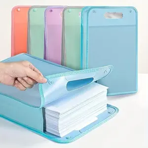 1pc A4 Portable File Bag, File Bag With Handle Business Document Briefcase, File Clip Storage Bag Portable Travel, School Office Sorting Bag