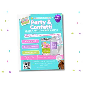 Glossy Waterproof Vinyl Sticker Paper for Juice Pouch & Water Bottle Labels