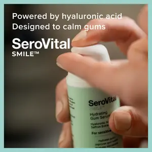 SeroVital Smile Hydrating Gum Serum | Hyaluronic Acid + Aloe + Saffron | Hydrate Dry Sensitive Gums | Oral Microbiome Support | Nightly Treatment | 1 oz