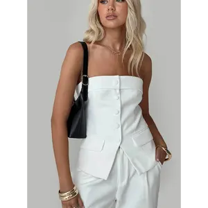 Change It Up Strapless Top White