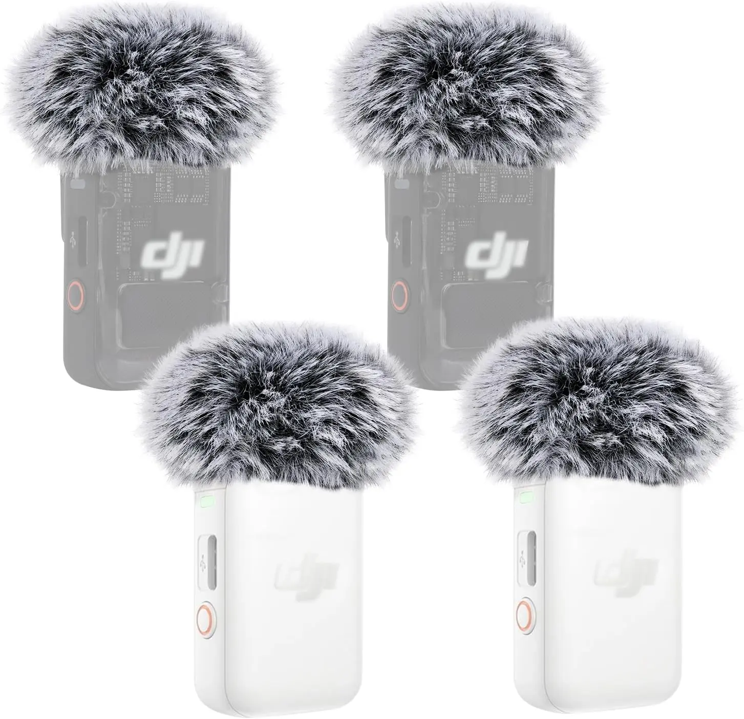 YOUSHARES Mic Cover for DJI MIC 2, Furry Pop Filter Mic Windscreen Reduce Background Noise, 4 Packs (Not for DJI MIC 1)