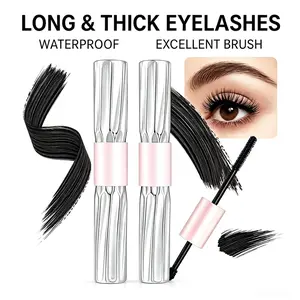 Black Mascara Dual Brush,Clump-Free & Smudge-Proof Curling, Lengthening & Natural Volume,  Separated Lashes,Buildable Formula, for Fine Short Lashes & Older Women,  Defines Every Lash for Mature Women Cosmetic