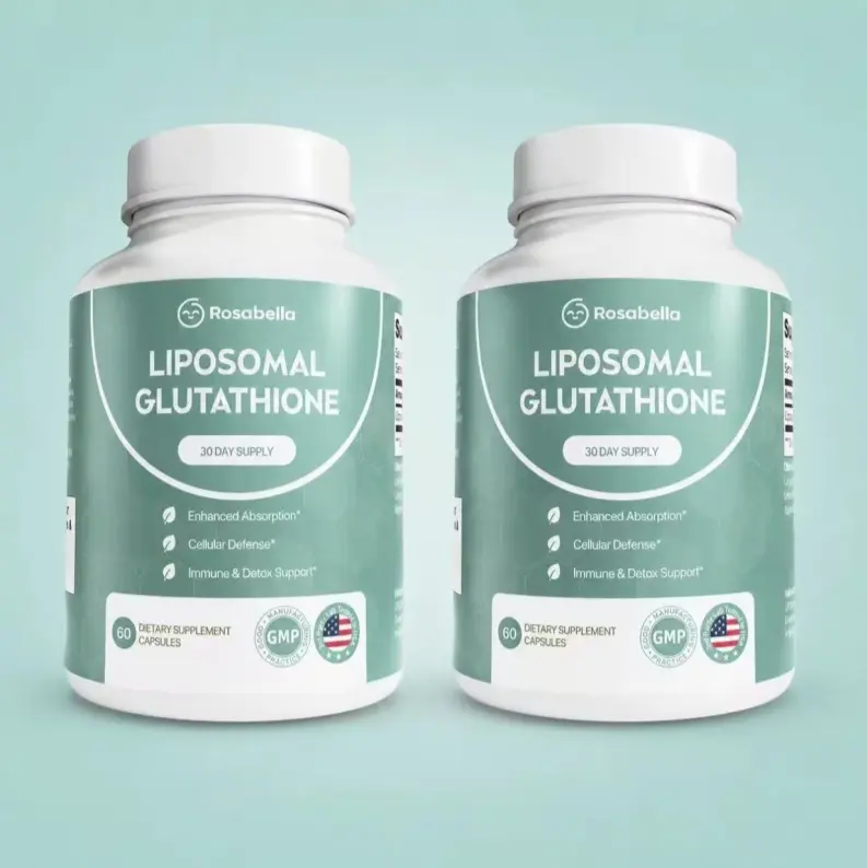 (Falsh Sale : 2 Bottles) Liposomal Glutathione Capsules -Skin Glow, Immune & Detox Support (60 Count) Rosabella