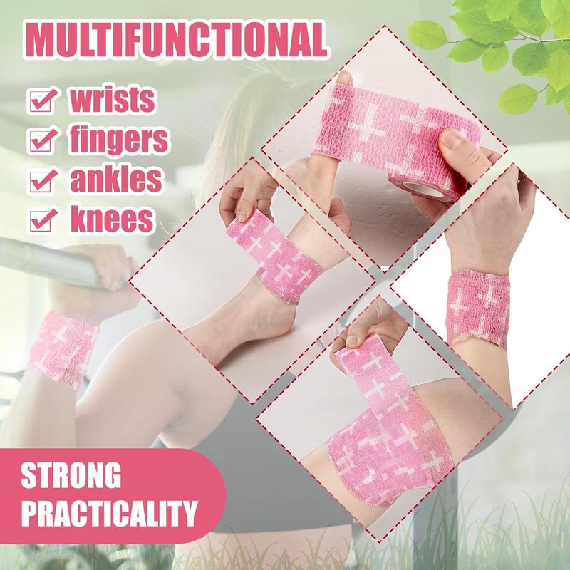 12 Pack Christian Athletic Sports Tape – 2" x 5 Yards Self-Adhesive Tape Support for Wrist, Ankle, Baseball & Football