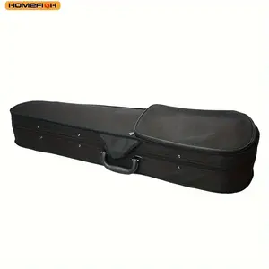 Durable Cloth Fluff Triangle Shape Case With Silver Gray Lining For 4/4 Violin Black