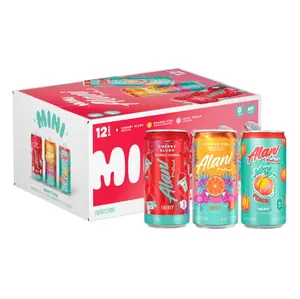 Alani Nu VARIETY PACK (CHERRY SLUSH, JUICY PEACH, ORANGE KISS), Low Calorie Energy Drinks, 100mg Caffeine, Biotin, B Vitamins, Zero Sugar, 10 Calories or Less, 8 Fl Oz Cans, 12 Pack