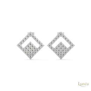 0.50 CT. Diamond Geometric Stud Earrings | Lab Grown | 14K Gold & Platinum