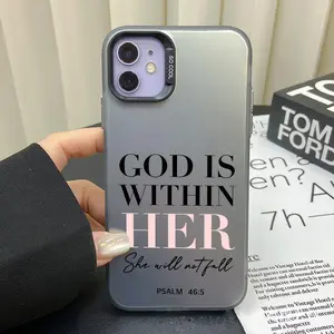 2025 Pink Bible Psalms Quotes Christian Pattern Case for iPhone17 16 15 14 Pro Max 13 12 11 XR XS E Plus Shockproof Drop Protection PC Smartphone Cover Silicone Protective pink psalm bible