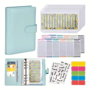 Budget Planner Set A6 Size with Zipper Closure, Monthly Budget Planner, Includes Budget Sheets, Pockets & Labels, Organize Your Finances Efficiently