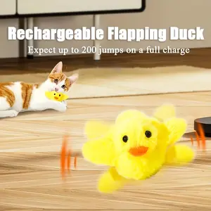 Interactive Electric Duck Cat Toy with Beating Wings & Gravity Punching - Rechargeable Plush Sound Toy for All Cat Breeds, USB/Battery Powered