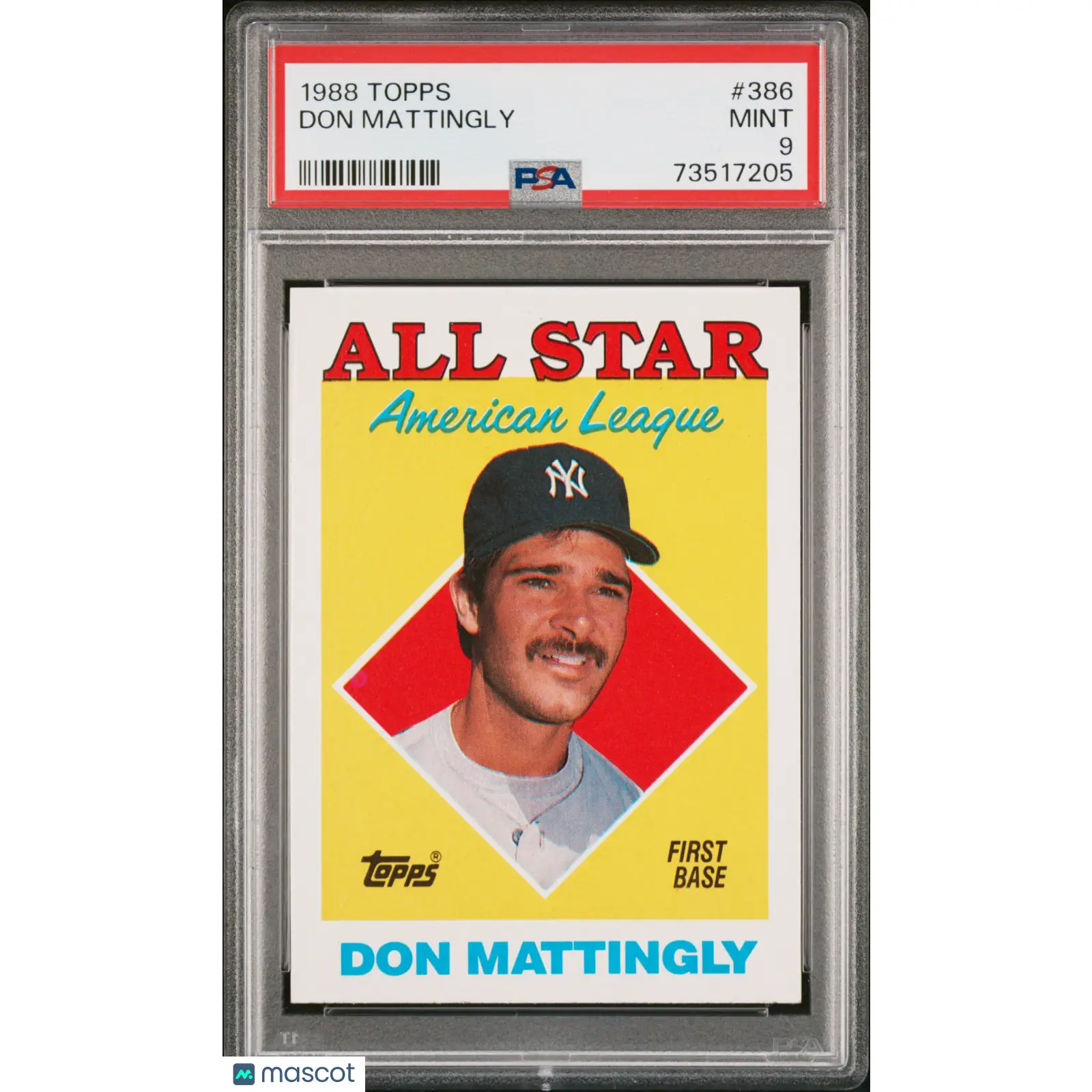 Don Mattingly PSA 1988 Topps Baseball #386 9 73517205