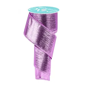 2.5" x 10yd Pink Metallic Ribbon