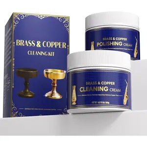 Brass Polish Copper Cream Cleaner Kit - Instant Polishing Cream And Protective Tarnish Removal, Metal Cleaner And Brightener For Antiques, Music Instruments, Copper Kettle And Sinks