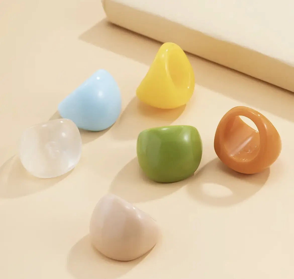Acrylic Round Shaped Candy Colored Ring Acrylic Round Shaped Candy Colored Ring