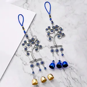 Turkish "Blue Eye" Hanging Ornament — Tree of Life & Evil Eye Wind Chime — Car Charm