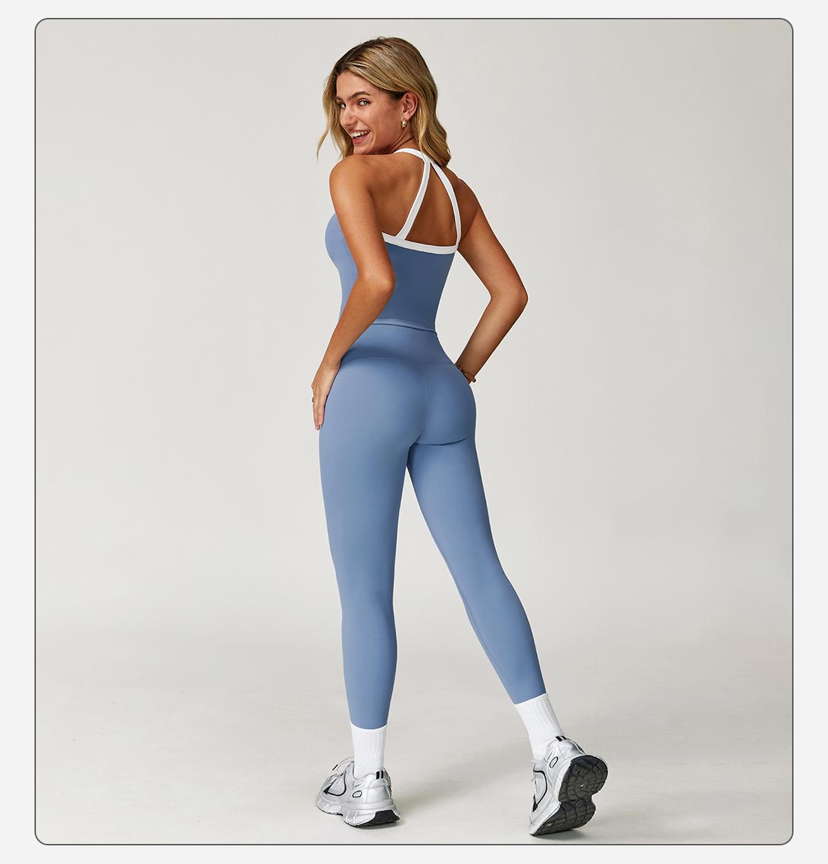 MASKERT Women's Two Piece Set Colorblock High Waisted Ribbed Casual Fitness Sportswear, Athletic Fashion Activewear summervibes