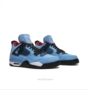 Retro Mid-Top Basketball Shoes in Ice Blue Suede Upper with Black Mesh Side Wings, Red Lining, and Black-White Split Midsole