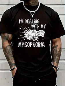 100% Cotton I'm Dealing With My Mysophobia Fear Of Contamination & Germs T-Shirt Women's Men's Graphic Tee Crew Neck summer vacation Tops