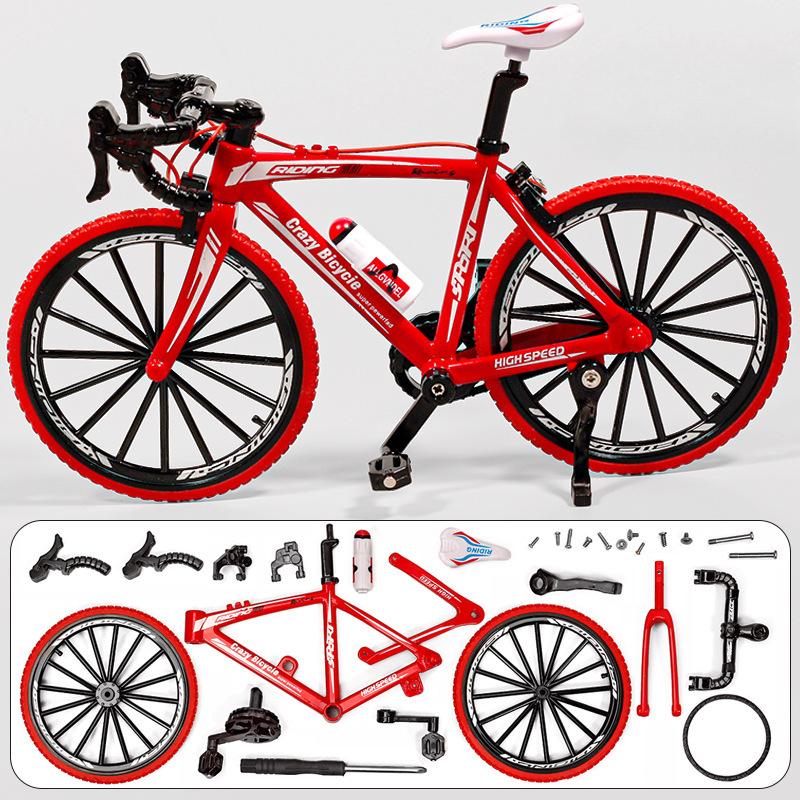 DIY 1:8 Scale Die-Cast Alloy Mini BMX Mountain Bike Finger Bicycle Model Toy Desktop Decoration Crafts for Cycling Lovers Bike Racers Athletes Children Boys and Girls