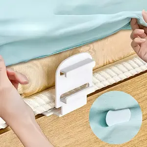 Bed Sheet Fasteners Anti-Slip Non-Slip Design Invisible Clips Suitable All Bed Sizes Durable Structure Home Storage Tool Polypropylene Material