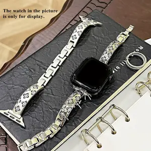 Pure Copper Dual Color Hollow Bangle Watch Band, Smart Watch Strap, Elegant Fashion Style, Fits Apple Watch Multiple Models, Perfect for Daily Wear