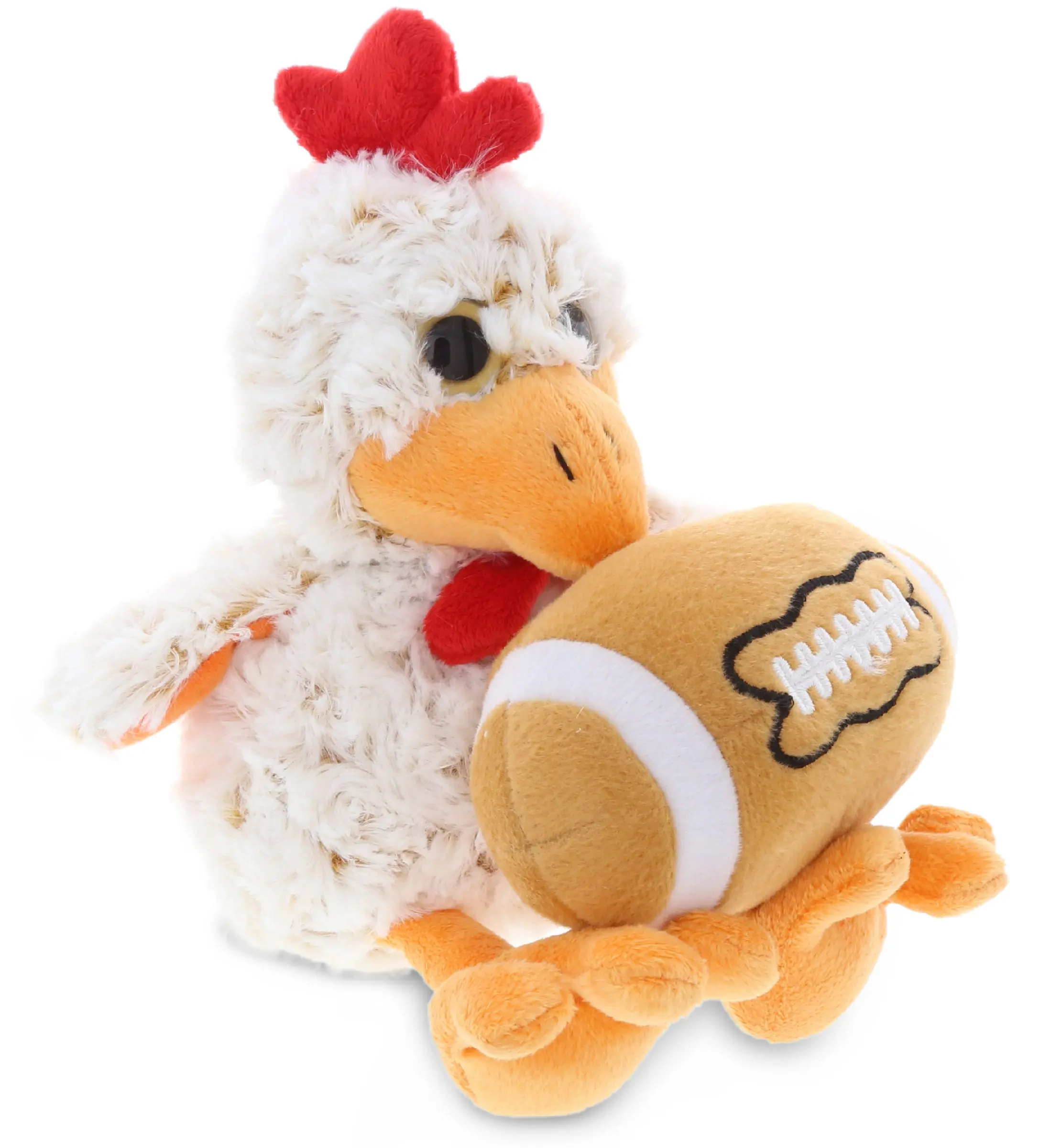 DOLLIBU Plush Football Stuffed Rooster Toy - Super-Soft Polyester Material, Sitting Design, Toddler-Safe Chicken-Themed Fluffy Plush Stuffed Toy for Kids, Chicken-Themed Stuffed Toys, Fluffy Stuffed Toys