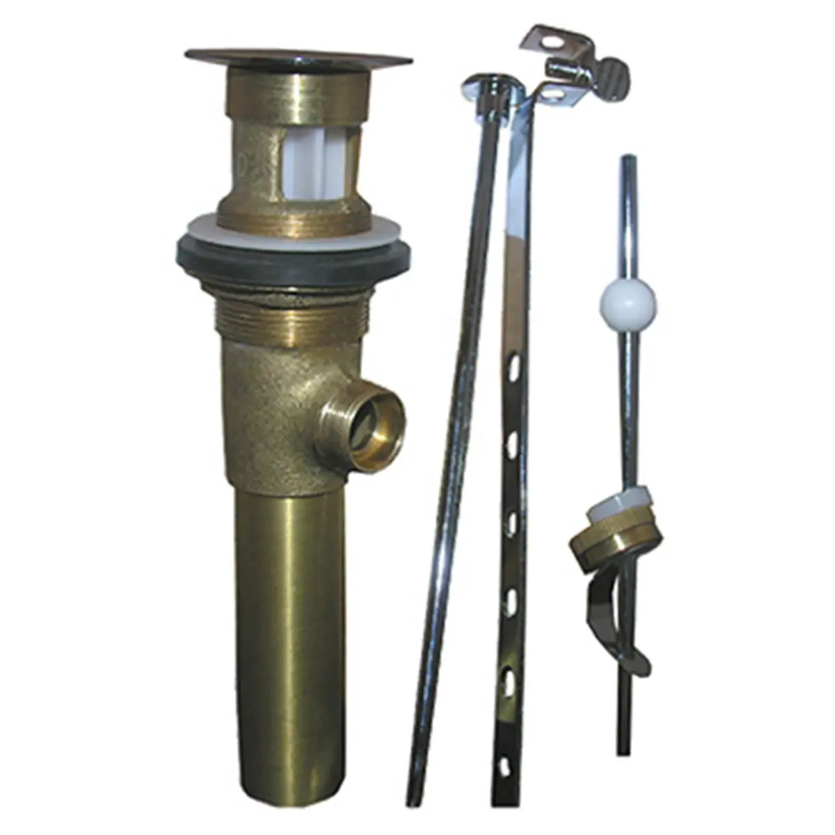 212 MAIN Chrome Finish Plated Brass Pop-Up Drain with All Linkage Components & Lift Rod, 1.25x8.5 in. Household Appliance Part
