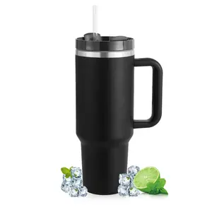 New Version 40oz Stainless Steel Vacuum Insulated Tumbler with Lid and Straw for Water, Smoothie and More, Iced Tea or Coffee Pink Drinkware Flasks