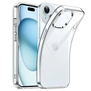 JETech Case for iPhone 15 Series, Soft TPU Transparent Slim Protective Phone Cover with Shock-Absorption, Support Wireless Charging